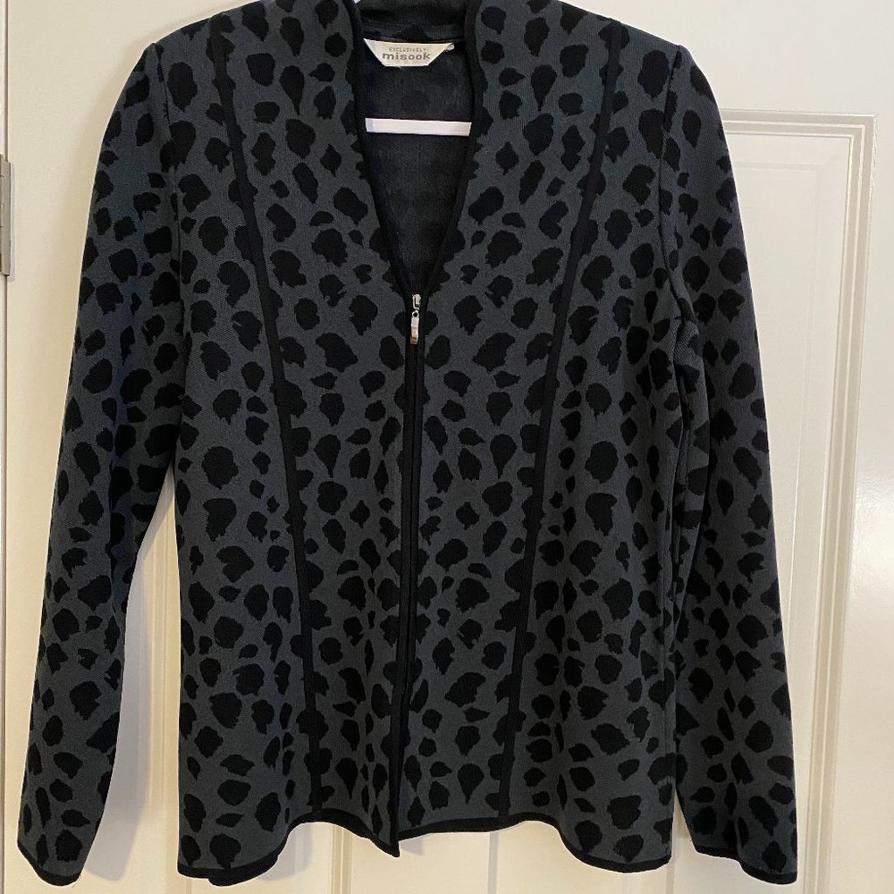 Misook Knit Zip Jacket M